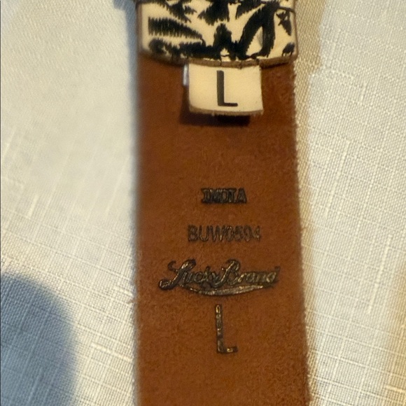 Lucky Brand Black and Cream Patterned Belt - Picture 4 of 6